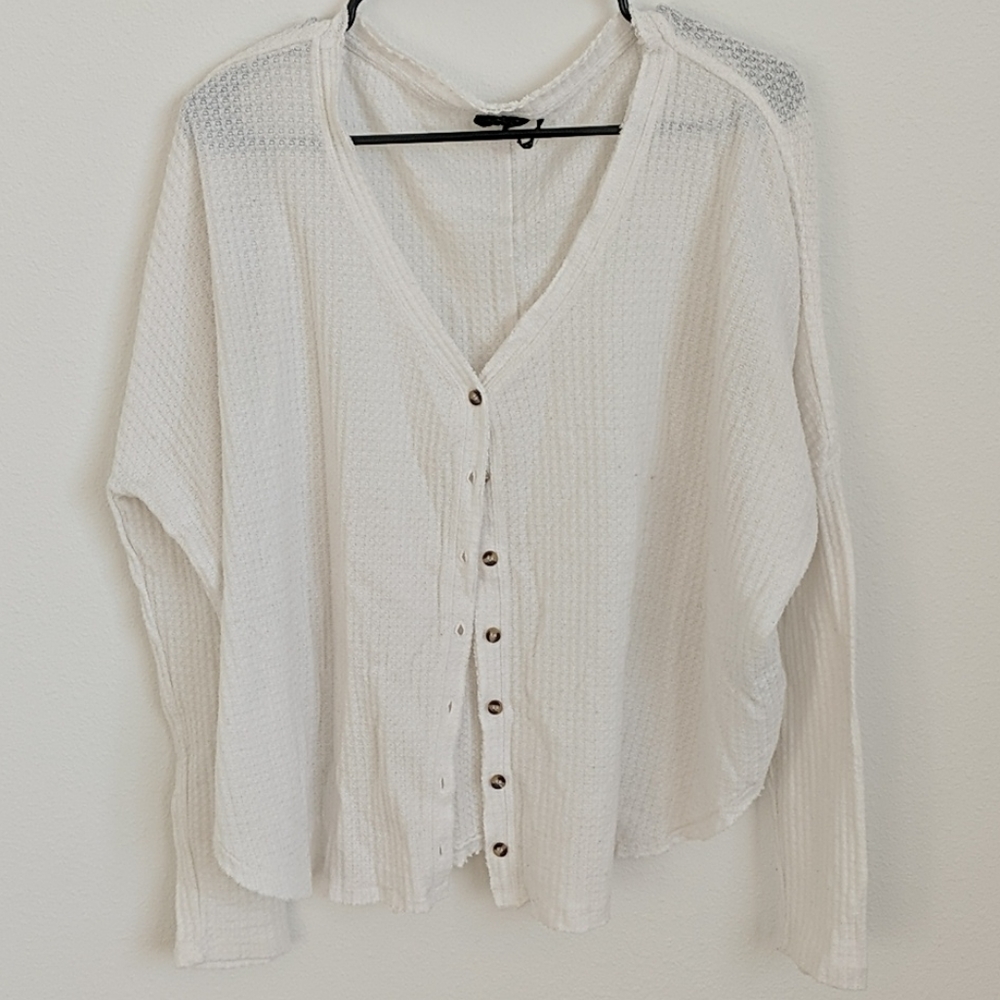 Urban outfitters waffle knit button up cardigan